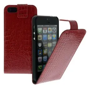 FLIP калъф за iPhone 5 croco red
