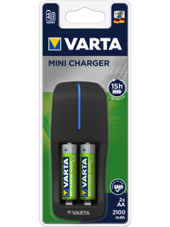 Мини зарядно устройство Varta + 2 батерии АА 2100 mAh