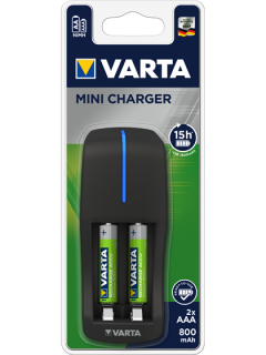 Мини зарядно устройство Varta + 2 батерии AAA 800 mAh