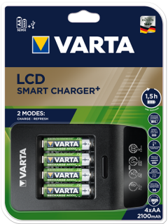 Smart зарядно устройство Varta с LCD и 4 батерии AA 2100 mAh