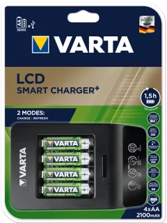 Smart зарядно устройство Varta с LCD и 4 батерии AA 2100 mAh