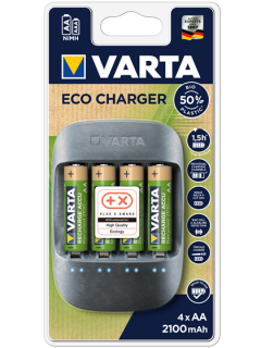 ЕКО зарядно устройство Varta с 4 батерии АА 2100 mAh