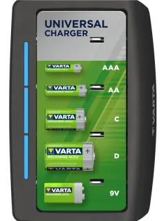 Универсално зарядно устройство Varta за АА / ААА / C / D и 9V батерии