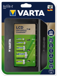 Универсално зарядно Varta с LCD за АА / ААА / C / D и 9V батерии