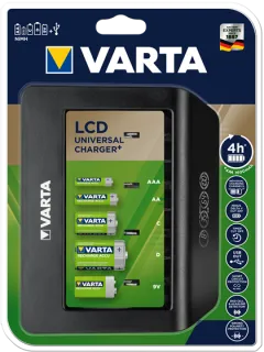 Универсално зарядно Varta с LCD за АА / ААА / C / D и 9V батерии
