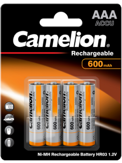 Акумулаторни батерии ААA Camelion Rechargeable AAA - 600 mAh - BL4