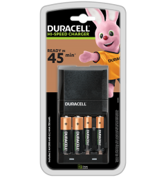 Зарядно устройство Duracell 45min.+ 2xAA 1300mAh + 2xAAA 750mAh