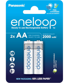 2 Акумулаторни батерии Panasonic Eneloop AA 2000 mAh - 1.2V