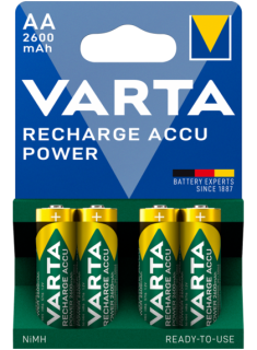 Акумулаторни батерии АА Varta Power AA - 2600 mAh - 4 броя  - 1.2V