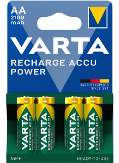 Акумулаторни батерии АА Varta Power AA - 2100 mAh - 4 броя - 1.2V