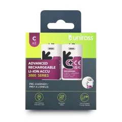 Акумулаторни батерии C Li-Ion Uniross 1.5V 3000 mAh + USB Type C