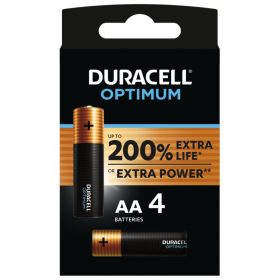 Алкални батерии АА Duracell Optimum MX1500 AA - 4 броя